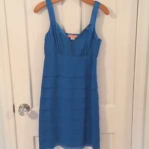 Blue silk dress